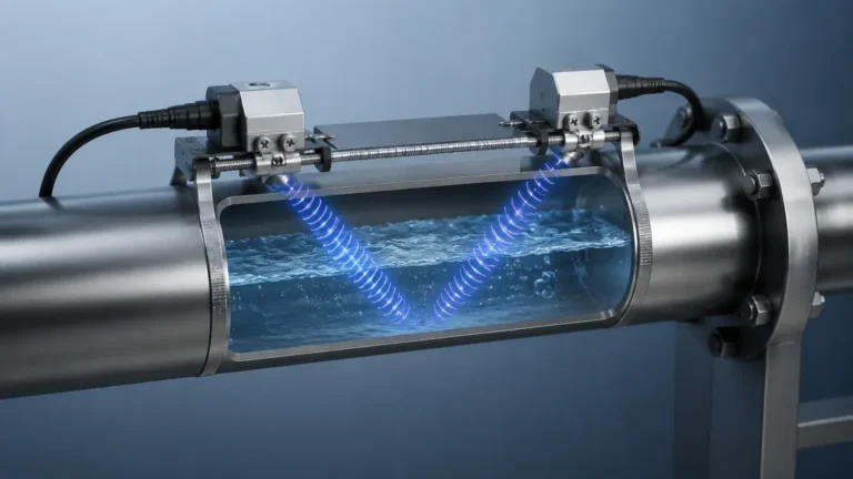How Ultrasonic Flow Meter Works visual guide
