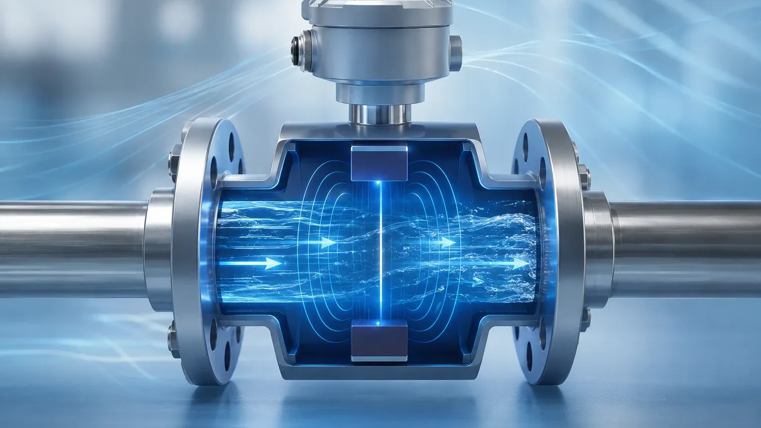 Magnetic Flow Meter Principle visual guide