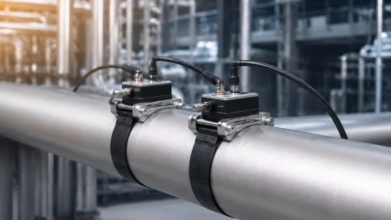 Ultrasonic Flow Sensor Clamp on visual guide