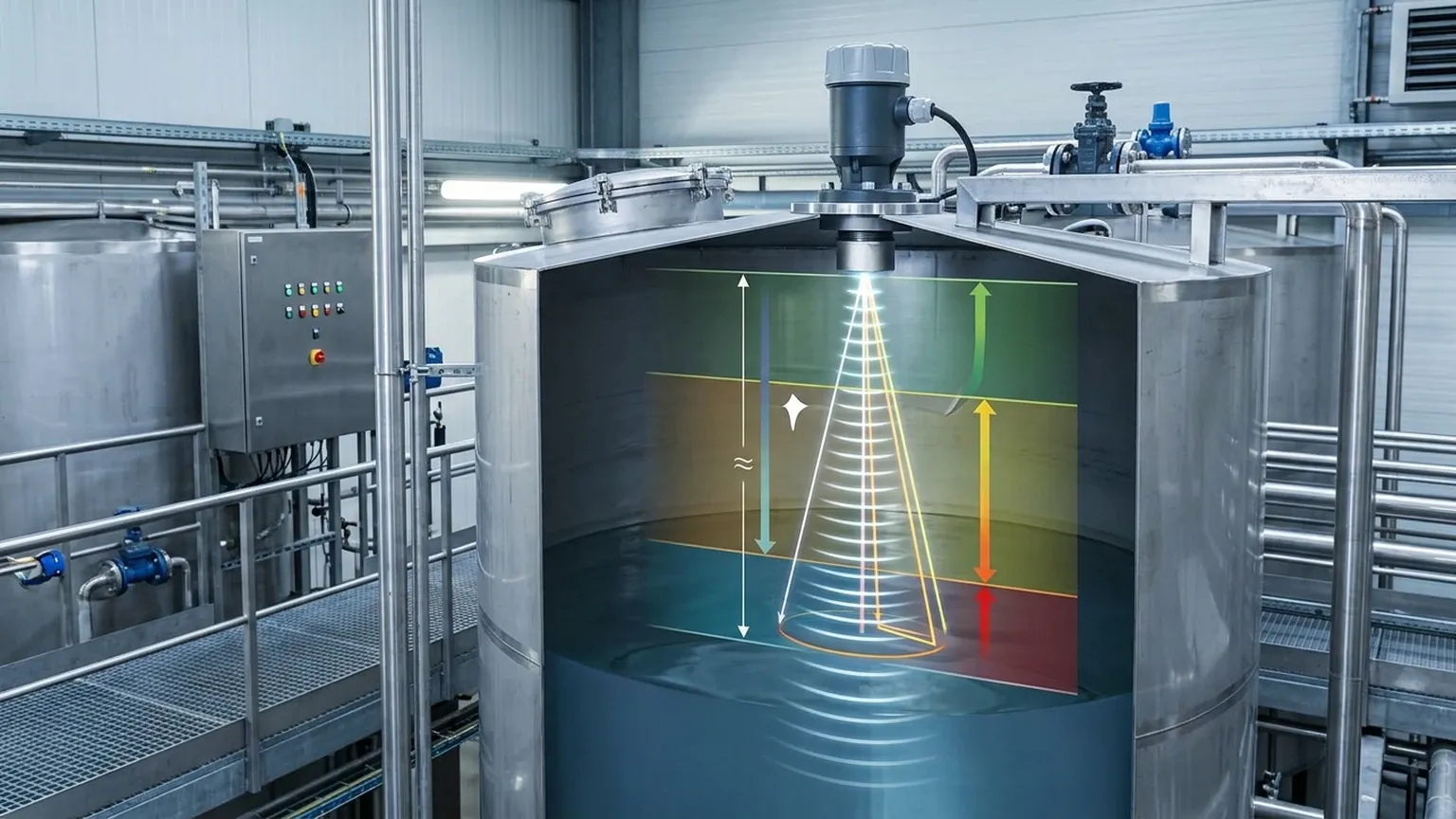 Ultrasonic Level Measurement Diagram visual guide