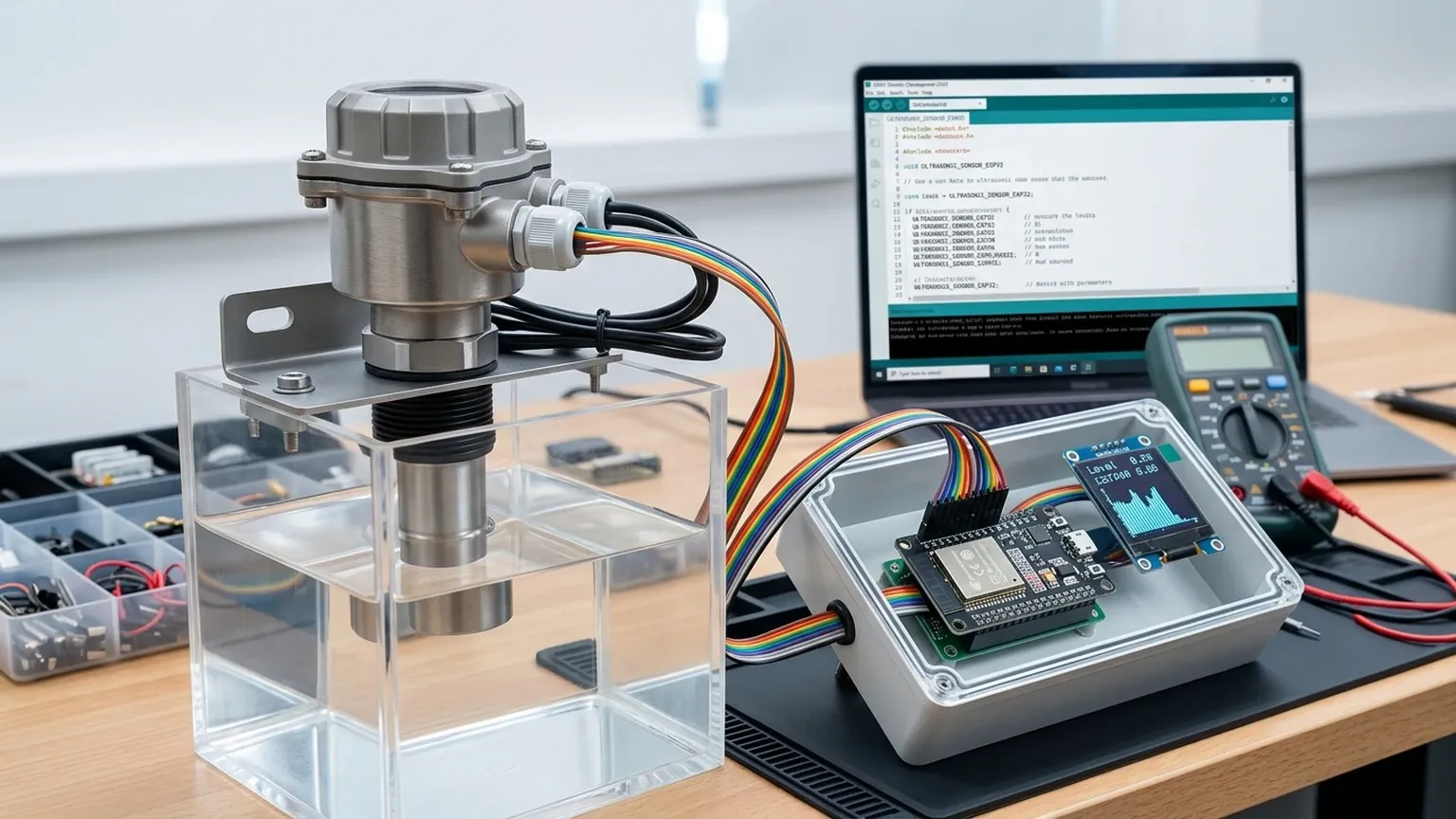 Ultrasonic Level Sensor Esp32 visual guide
