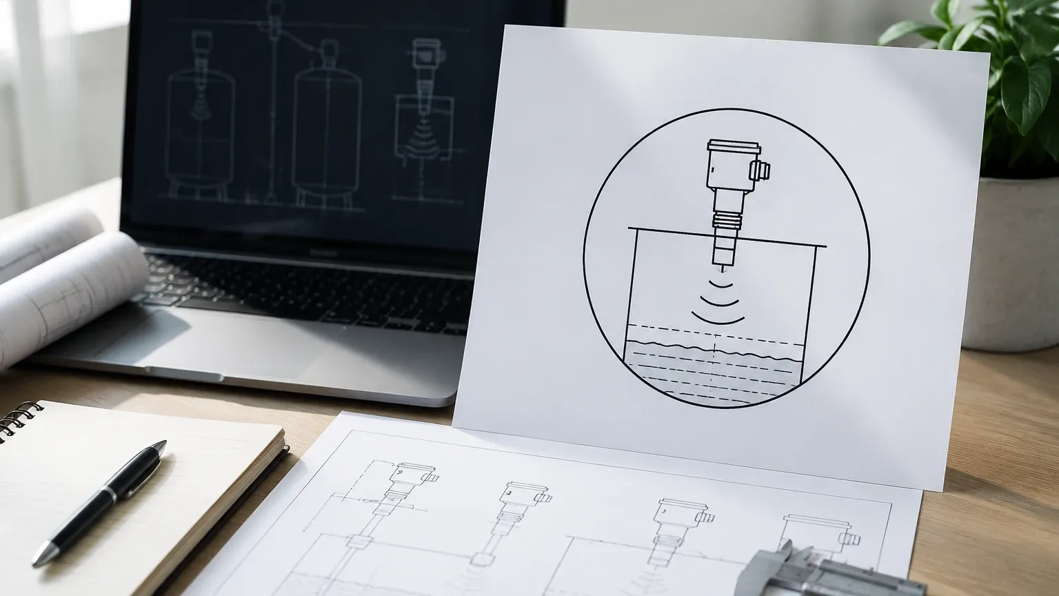 Ultrasonic Level Sensor Symbol visual guide
