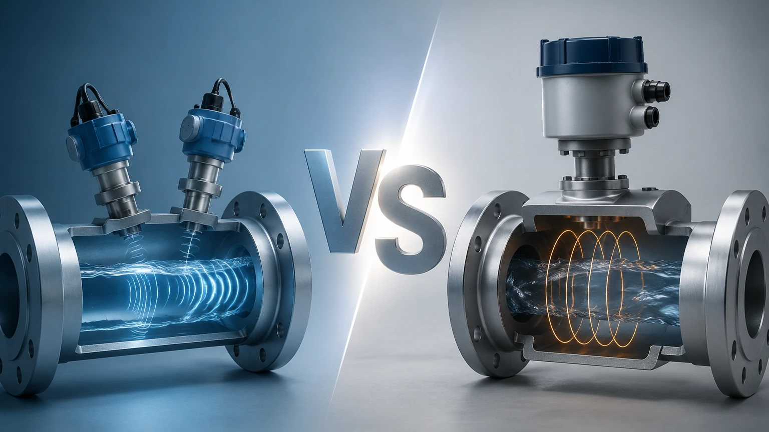 Ultrasonic vs Electromagnetic Flow Meter visual guide