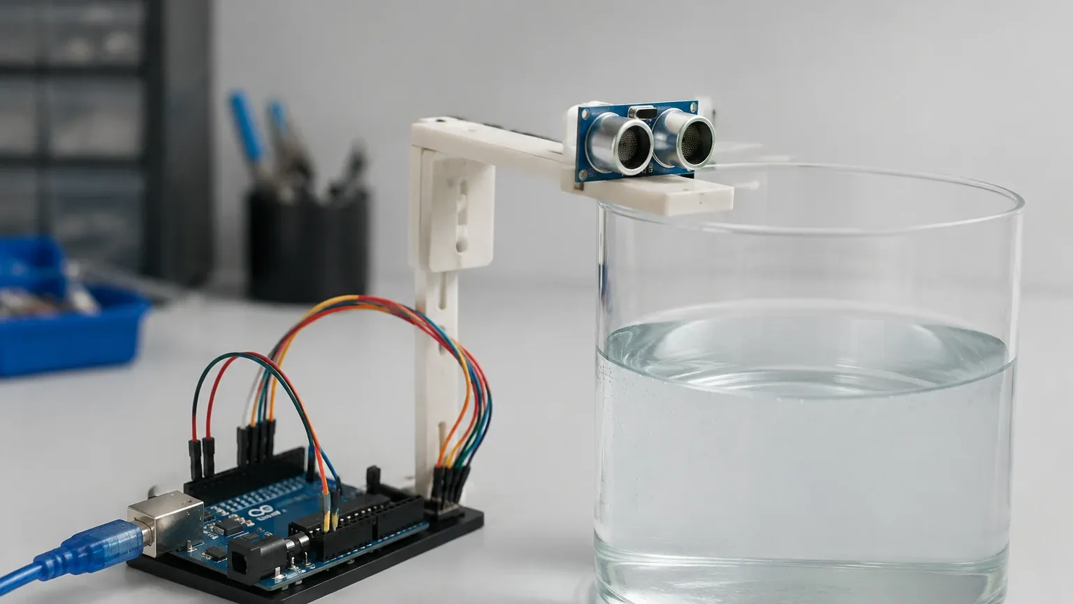 Ultrasonic Water Level Indicator Using Arduino visual guide