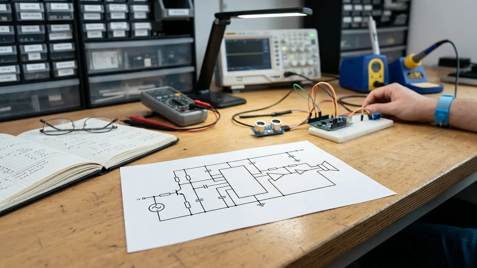 Ultrasonic Water Level Sensor Circuit Diagram visual guide