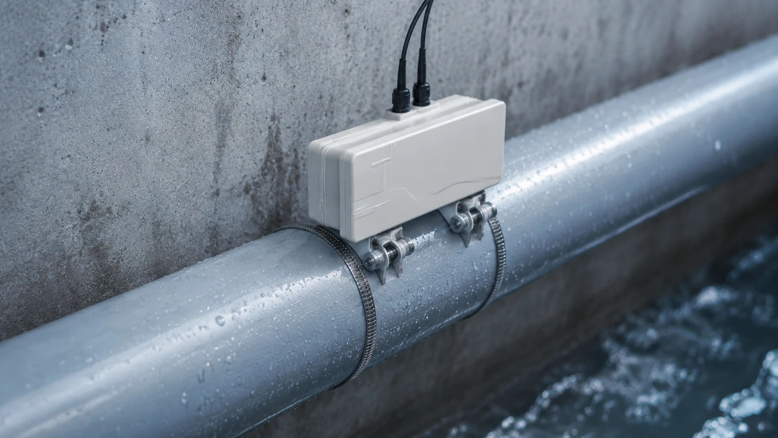 Ultrasonic Water Meter Clamp on visual guide